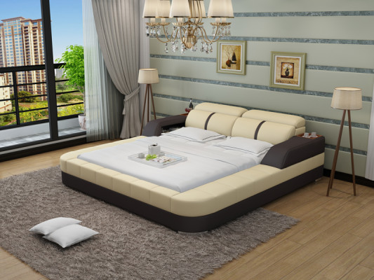 Luxus Leder Bett Design Polster Betten Doppel Modernes Ehe140/160/180 LB8823