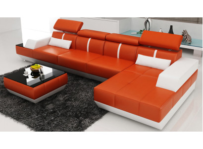 Ledersofa L-Form Couch Wohnlandschaft Ecksofa Garnitur Design Modern Sofa K5015B