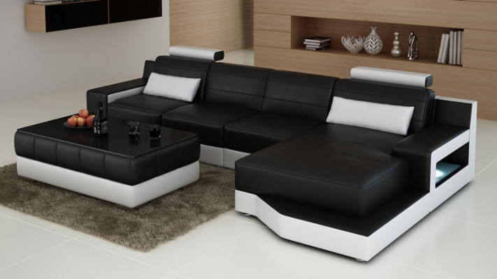 Elegantes Schwarzes Designer-Ecksofa in L-Form für stilvolle Wohnräume