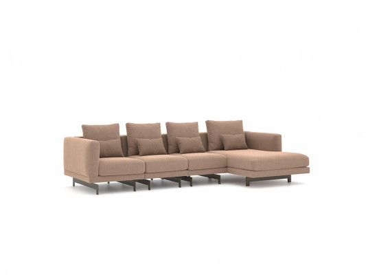 Beige Polstermöbel Luxus Eck Garnitur Ecksofa L-Form Designer Einrichtung