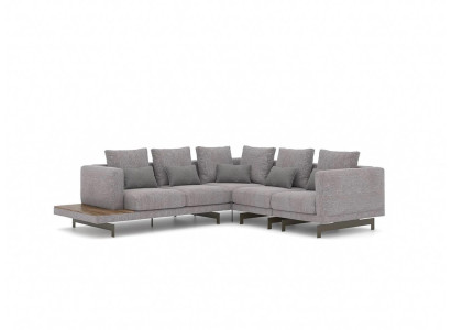  Sofa Couch L-Form Designer Grau Ecksofa Textil Luxus Wohnzimmer Einrichtung
