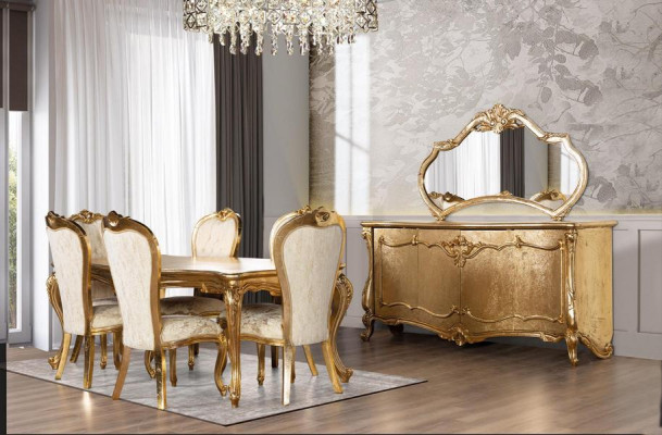 Anrichte Spiegel Luxus Kommode Garnitur Möbel Kommoden Anrichten Gold