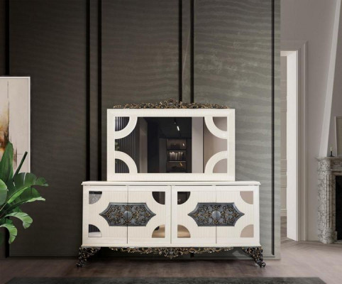 Luxus Esszimmergruppe Gruppe 6 Stühle Esstisch Sideboard Esszimmer Set 9tlg.