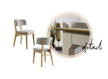 Stuhl Esszimmer Sessel Stühle Holz Beige Einsitzer Modern Lehnstuhl