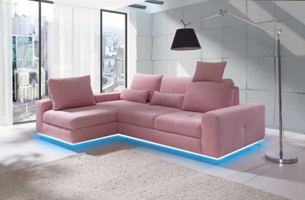 Ecksofa Wohnlandschaft Polster mit Bettfunktion Sofa Ecksofa Couch Ecke Garnitur