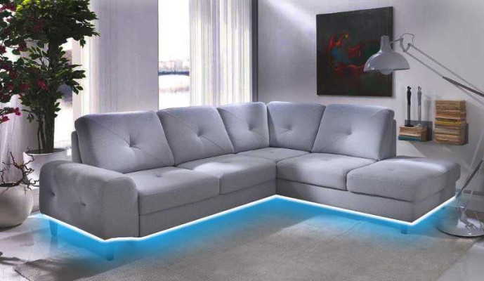 Ecksofa Wohnlandschaft Stoff Textil Sofa Ecksofa Couch Ecke Polster Garnitur