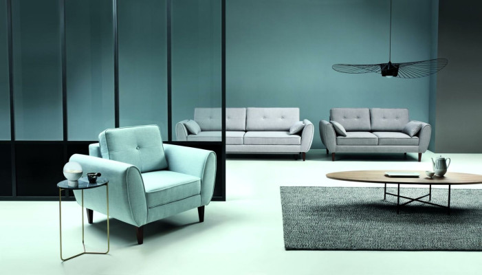 Design Sofa 2 Sitzer Möbel Polster Textil Sofas Couchs Wohnlandschaft Neu
