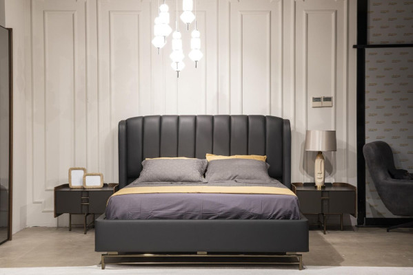 Schlafzimmer Set Bett 2x Nachttisch Kleiderschrank Schminktisch mit Spiegel 5tlg