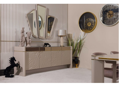 Sideboard Anrichte Luxus Garnitur Kommode Holz Kommoden Modern 225cm