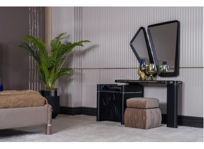 Schminktisch mit Spiegel Hocker Make Up Schlafzimmer Design Möbel Holz 2tlg.