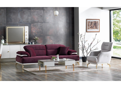 Luxus Sofagarnitur Set Wohnzimmer Sofa set Sofagarnitur 3+1+Couchtisch Modern