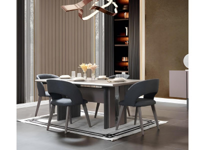 Moderne 7tlg. Esszimmer Garnitur Set Klassischer Tisch 6x Stühl Gruppen