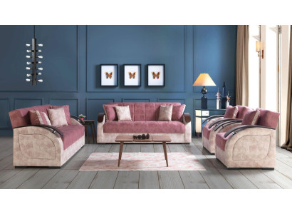 Sofagarnitur 3+3+1+1 Textil Holz Sofa 3 Sitzer Modern Sessel Neu Komplett Set