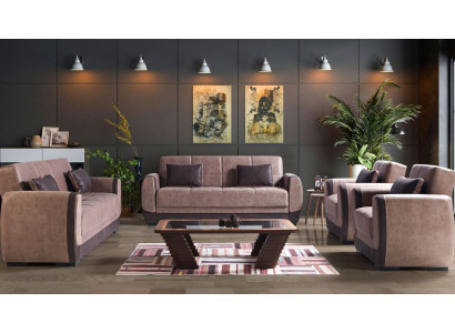 Moderne Sofagarnitur Sessel Textil Sofa Luxus Komplett Luxus 3+2+1+1 Sitzer
