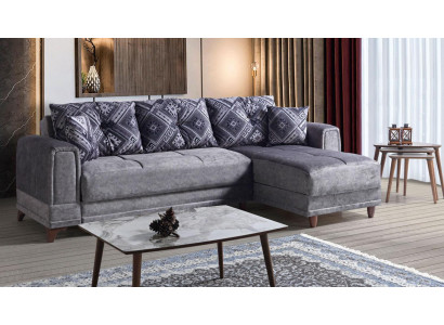 Ecksofa Wohnlandschaft Grau L-Form Ecke Sofa Wohnzimmer Ecksofa Modern