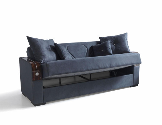 Sofagarnitur 3+1 Sitzer Textil Holz Sofa 3 Sitzer Modern Sessel Komplett Set 1