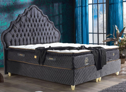 Bett Design Betten Luxus Schwarz Polster Schlafzimmer Möbel Chesterfield