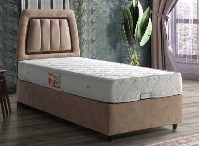 Bett Design Betten Luxus Beige Polster Schlafzimmer Möbel Modern 90x190 Luxus