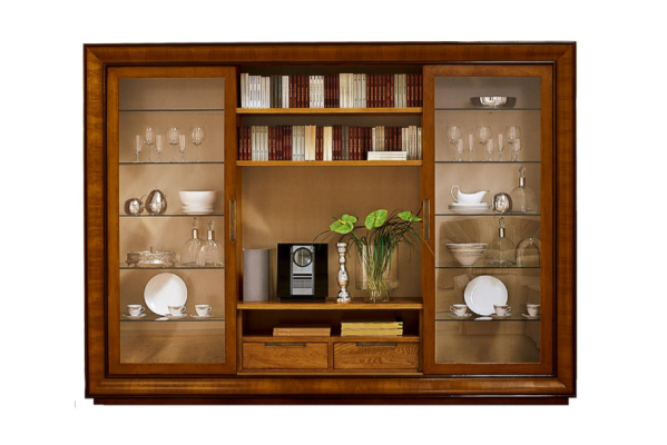 Wohnzimmer Schrank Wohnwand Regal Vitrine XXL Wohnwände Italienische Möbel Holz