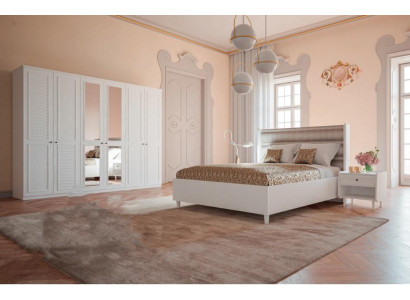Schlafzimmer Set Bett 2x Nachttische Kleiderschrank 4tlg Design Luxus