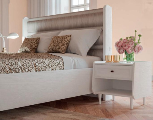 Schlafzimmer Set Bett 2x Nachttische Kleiderschrank 4tlg Design Luxus