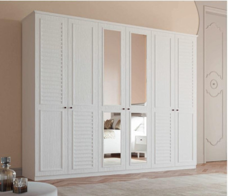 Schlafzimmer Set Bett 2x Nachttische Kleiderschrank 4tlg Design Luxus