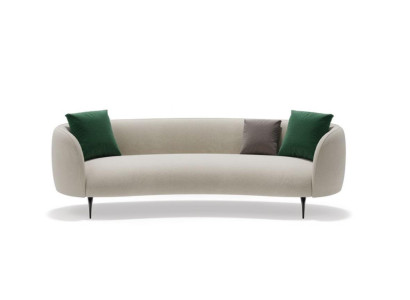 Designer Weißer Dreisitzer Wohnzimmer 3-Sitzer Couch Textil Couchen Neu