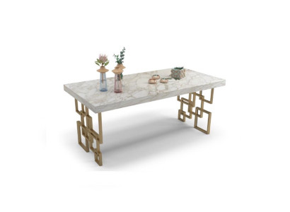 Designer Weißer Esstisch Esszimmer Möbel Eleganter Marmor Tisch Modern