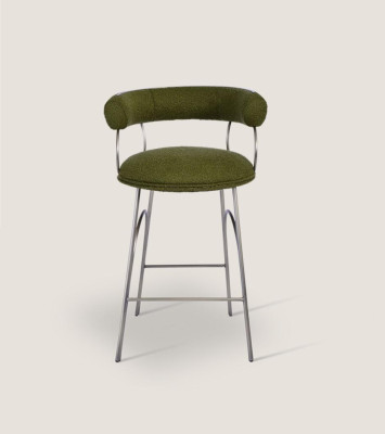 Olivengrüner Barhocker Luxus Lehnstuhl Designer Sessel Polster Möbel
