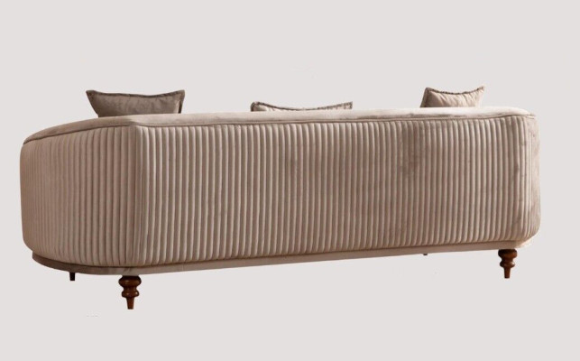 Sofa 3 Sitzer Elegantes Sessel Modern Luxus Design Holz Möbel Polster