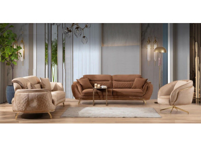 Sofagarnitur in Italienischem Stil Komplett Set 3+3+1+1 Sitzer Garnitur