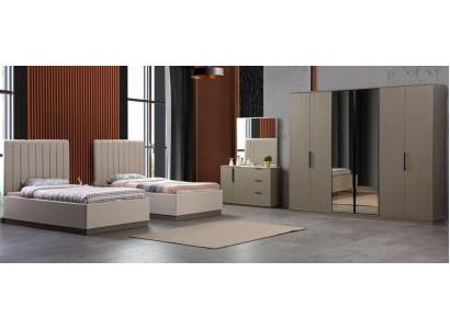Set 5tlg. Schlafzimmer 2x Betten Nachttisch Italienische Stil Garnitur