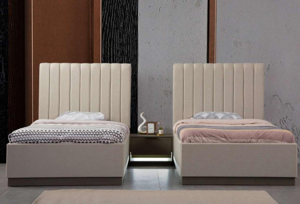 Set 5tlg. Schlafzimmer 2x Betten Nachttisch Italienische Stil Garnitur