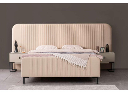 Set Bett 2x Nachttische 3tlg. Komplettes Schlafzimmer Luxus Möbel Neu