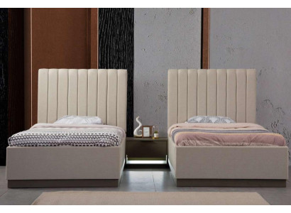 Schlafzimmer Set 2x Betten Nachttisch Betten Textil Doppel Hotel Polster