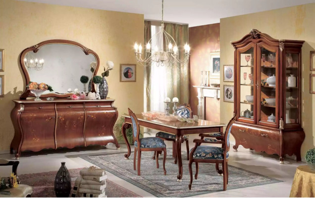 Klassischer Esszimmer Set Luxus Tisch 2x Armlehnenstühle Holz Gruppe 5tlg