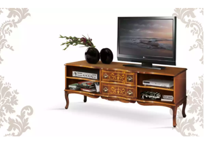 Luxuriöses stilvolles TV Regal rtv niedriges Sideboard Holz Wohnzimmer braun Möbel