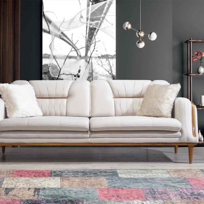 Modernes weißes Luxussofa für Wohnzimmer und 1 Sitzer Sessel