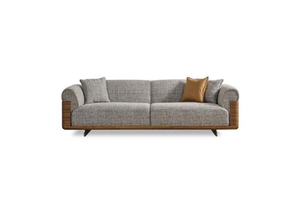Sofagarnitur Komplette Couchgarnitur Polstersofa Braun Stoff Stoffsofa