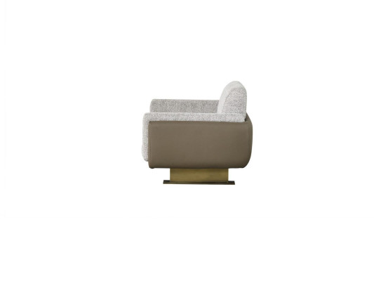 Sofagarnitur Dreisitzer Einsitzer Polstersofa Grau Gruppe Sofa Design