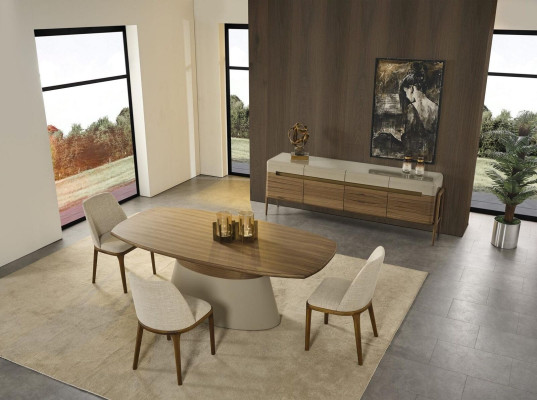 Komplette Essecke Essgruppe Esstisch Set 8tlg Esszimmer Braun Holz Neu
