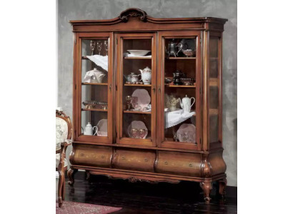 Wohnzimmer Vitrine Klassische Holzmöbel mit maßgeschneiderten Schubladen Vitrine