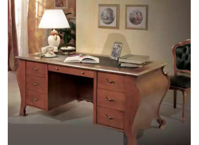 Bürotisch klassisches Design Schreibtisch braunem Holz Tisch Möbel