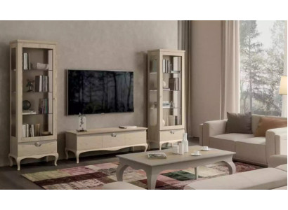 Wohnzimmer rtv Vitrine Wohnwand Schränke Design Art déco Vitrinen Set