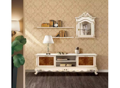 Wohnwand Regale Wohnzimmer Holz Weiß Wandvitrine Wand Regale Italy Neu