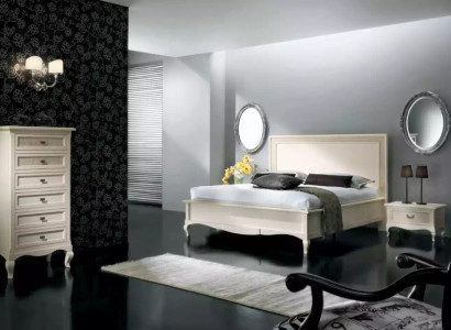 Bett 2x Nachttische 4 tlg. Schlafzimmer Set Möbel Kommode Luxury Neu