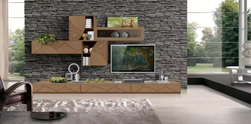 Wohnzimmer Sideboard Wohnwände Braun Schränke Regal Schrank Design Neu