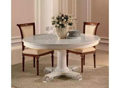 Holz Esszimmer Design Möbel Rund Tisch Weiß Esstisch Klassisch Ess Zimmer Neu