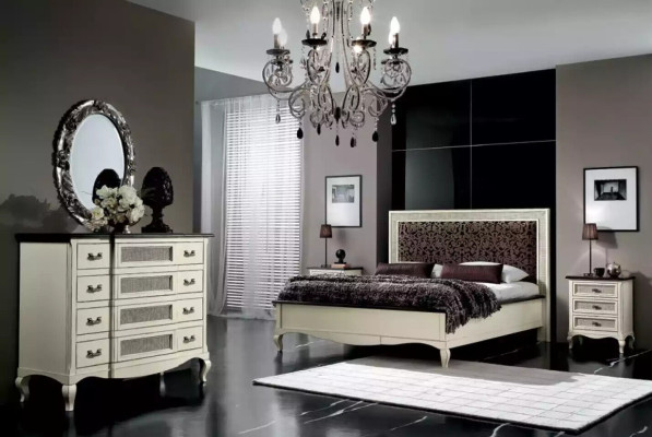 Holz Italienische Möbel Design Möbel Stil 2tlg Kommode mit Spiegel Neu