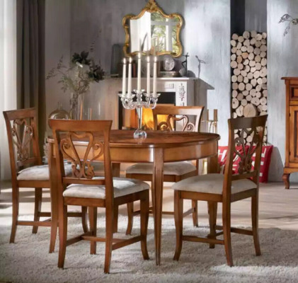 Essgarnitur Esstisch 4 x Stühle Set Garnitur Klassische Essgruppe 5tlg.